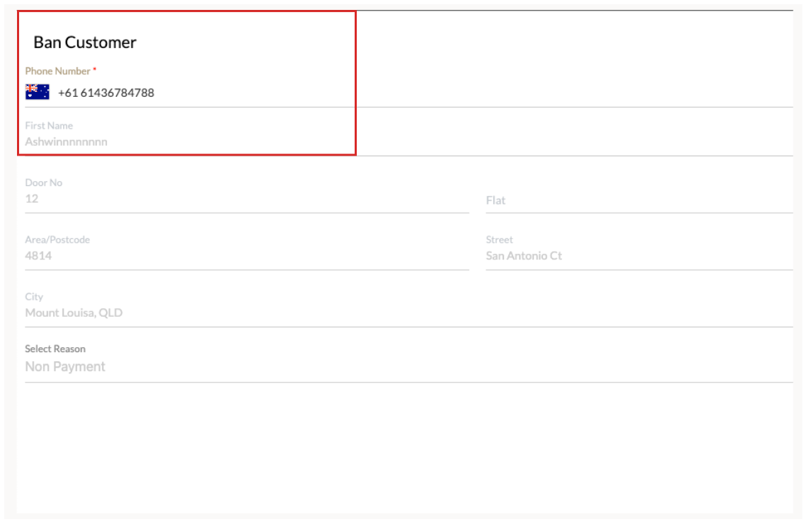 Phone Number Internationalisation mockup screenshot 1