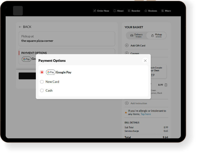 Secured online payments for all online orders