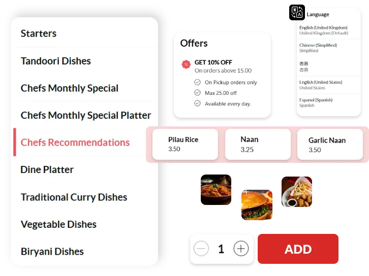 Smart online restaurant menu