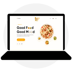 Foodhub online ordering package on a laptop to manage your restaurant/takeaway on the go.
